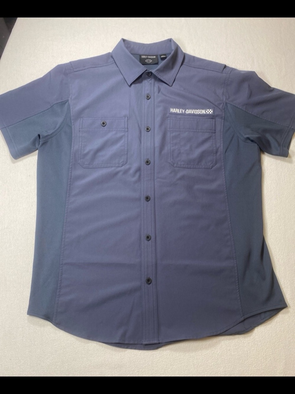 Harley-Davidson Men’s Short Sleeve Button-Up Work Shirt - Gray